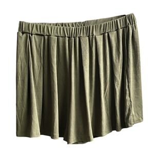 Cider 2XL Olive Green Shorts Mini Skirt Look with Shorts Elastic Waist